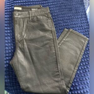High Rise Skinny Jeans Ella Moss Size 32, Black Shinny Material Junior 32